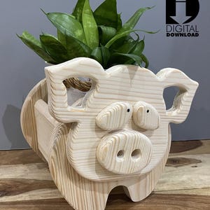 Plantas de caixa de plantio para marcenaria | PORCO | Padrão de serra de vaivém fácil, caixa de animais | Plantas de marcenaria para decoração de casa e jardim |