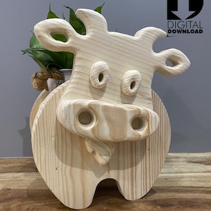 Holzarbeit Planter Box Pläne: Schwein Muster PDF, Animal Box Vorlage, DIY Holzpflanzer, Handwerk Projekt-Pläne