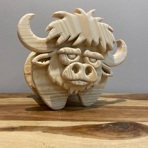 Dekupiersäge Holzarbeiten Plans Buffalo Animal Box Planter PDF SVG – Easy DIY Kinderzimmer & Home Dekoration
