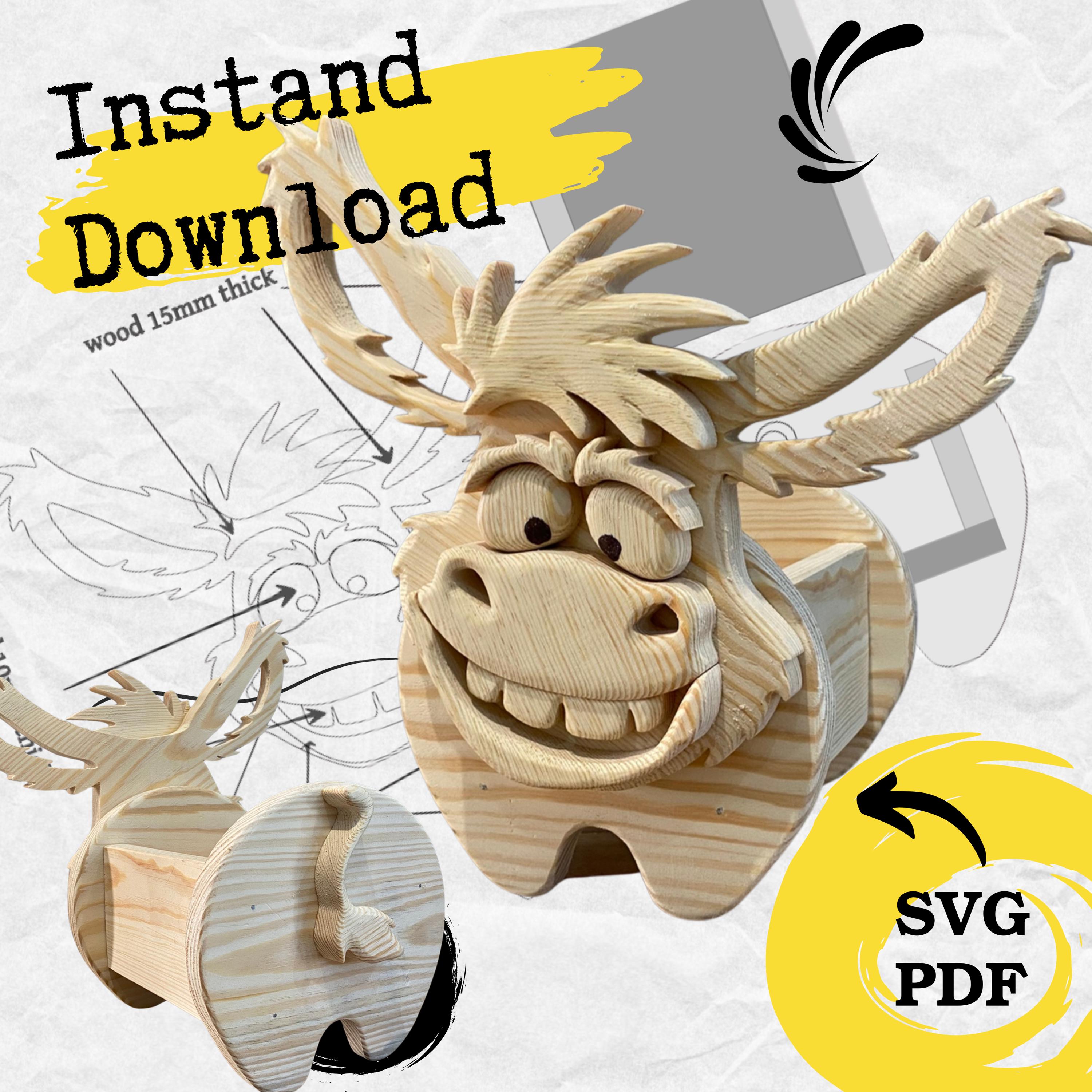 Woodworking Planter Box Scroll Saw Pattern – Easy Donkey Design for Unique Home & Garden Decoration
