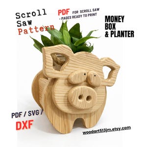 Träbearbetningsgris nr 2 Design för unik hem- och trädgårdsdekoration | PDF | SVG | DXF | Rullsåg