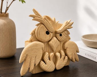 Wooden Owl Planter Box Scroll Saw Pattern | Garden Decor (PDF & SVG)
