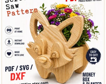 Diseño de Woodworking Fox n.° 1 para decoración única del hogar y el jardín / PDF / SVG / DXF / Sierra de calar