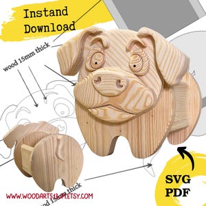 Scroll Saw Planter Box Pattern: DIY Dog & Animal Garden Ornament (PDF, SVG)