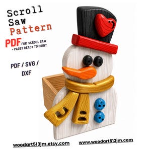 Snowman christmas Box, Scroll Saw Pattern, Woodworking (PDF, SVG, DXF) no.4