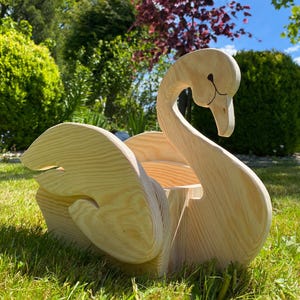 Schwan Pflanzgefäß Holzbearbeitungspläne - Blumen- und Tierpflanztopf, Dekupiersägemuster, PDF, SVG für Gartentöpfe in 2 Größen