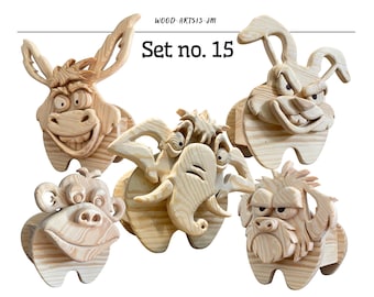 Planos para jardineras con forma de animal: 5 patrones de sierra de calar (PDF y SVG) (juego n.° 15)