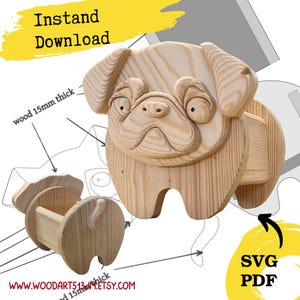 Scroll Saw Planter Box Pattern: DIY Dog & Animal Garden Ornament (PDF, SVG)
