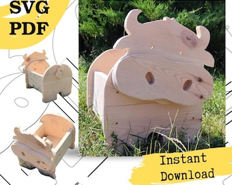 Cow Planter Box, Woodworking Plans (PDF, SVG)
