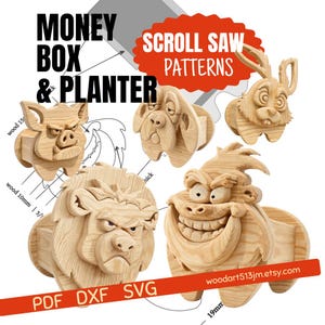 Tier Pflanzkasten Dekupiersäge Muster: DIY Holzbearbeitungspläne (PDF, SVG, DXF) Set 14
