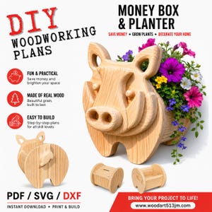 Woodworking Boar no.1  Design for Unique Home & Garden Decoration | PDF | SVG | DXF | Scroll Saw