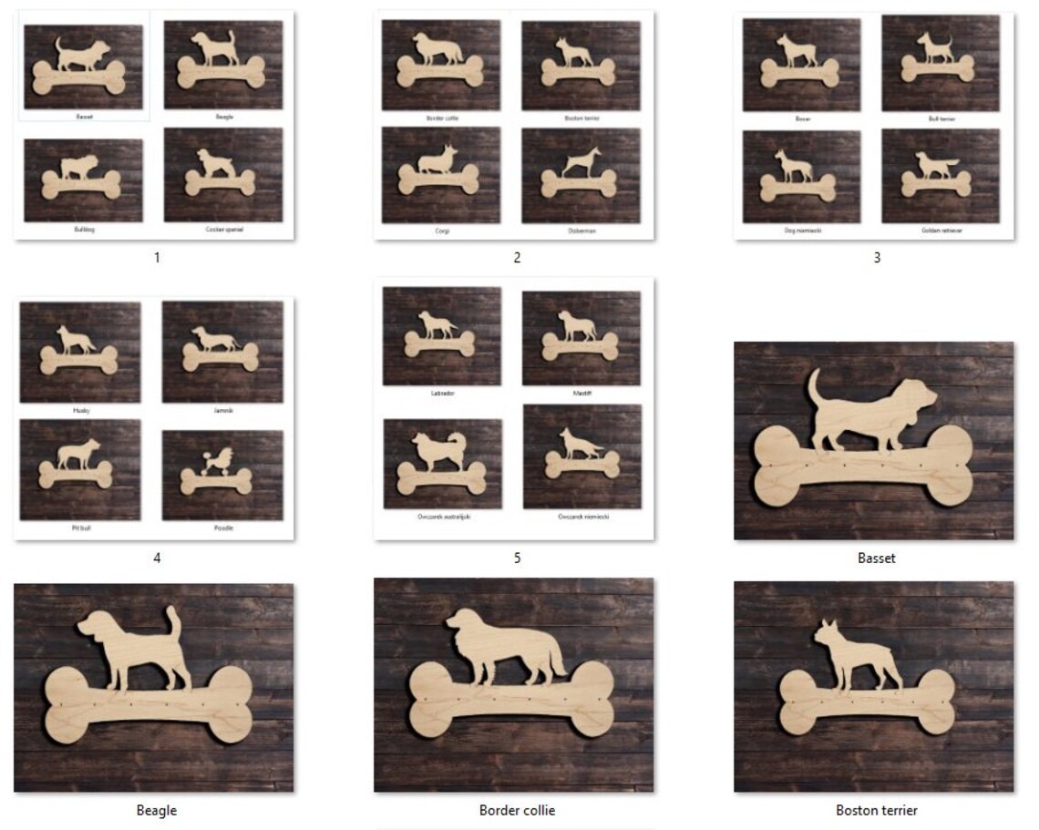 20 Dog Patterns Key Holder Wall Rack Keys Wall Mounted - Etsy
