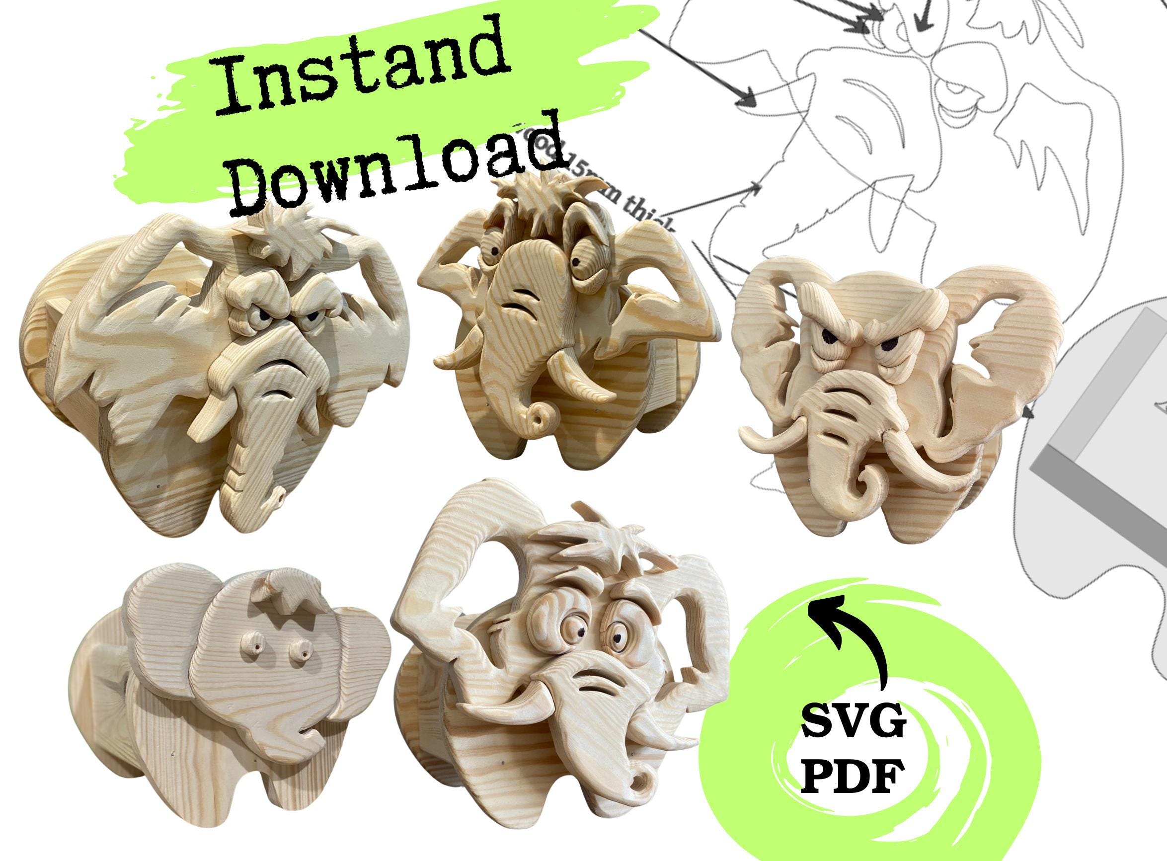 Elephant Planter Box Scroll Saw Patterns: 5 DIY Woodworking Plans (PDF ...