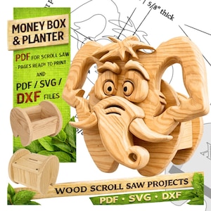 Diseño de elefante de carpintería n.º 5 para una decoración única del hogar y el jardín / PDF / SVG / DXF / Sierra de calar