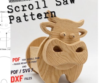 Wooden Cow no.10  Design for Unique Home & Garden Decoration | PDF | SVG | DXF | Scroll Saw Pattern |  Template