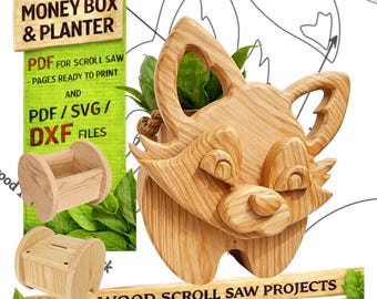 Woodworking Fox n. 1 Design per decorazioni uniche per la casa e il giardino / PDF / SVG / DXF / Sega a traforo
