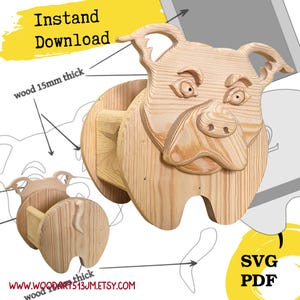 Scroll Saw Planter Box Pattern: DIY Dog & Animal Garden Ornament (PDF, SVG)