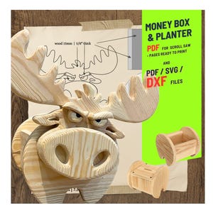 Woodworking Moose no.1 Design for Unique Home & Garden Decoration | PDF | SVG | DXF | Scroll Saw