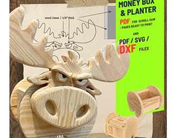 Holzbearbeitung Elch no.1 Design für Einzigartige Haus & Garten Dekoration | PDF | SVG | DXF | Dekupiersäge