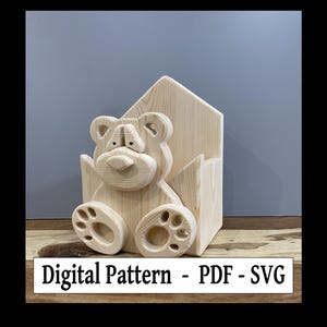 Papierrollen-Sägemuster, Valentinstag Bär 1 Muster, Pflanzgefäß, Tierbox, Pdf, Swg, WoodWorking Plans, Dekoration, Box, Holzkiste, Liebe