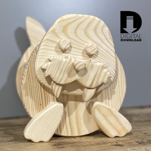Holzbearbeitung Pflanzkasten Pläne - einfaches Dekupiersäge Muster, Tierkasten | Holzbearbeitungsplan für Haus & Garten |  Walross