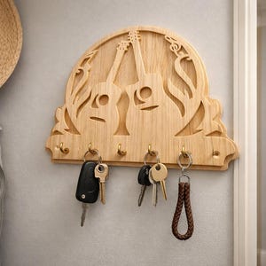 Printable key hanger Pattern for Scroll Saw   -  Guitars