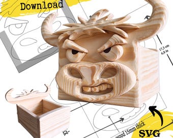 Bull Planter Box Scroll Saw Pattern: Woodworking Project (PDF, SVG)
