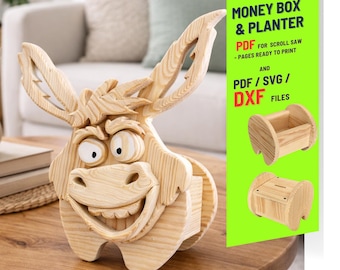Wooden Donkey no.4  Design for Unique Home & Garden Decoration | PDF | SVG | DXF | Scroll Saw Pattern |  Template