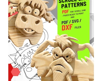 Wooden Animal Planter Box Plans: 20 Diy Scroll Saw Pattern |  Template (PDF , SVG , DXF ) set no. 2