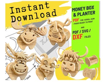 Houten dierenbak rolzaagpatroon: doe-het-zelf-houtbewerkingsplannen (pdf, SVG, DXF)