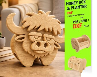 Woodworking Buffalo no.1  Design for Unique Home & Garden Decoration | PDF | SVG | DXF | Scroll Saw