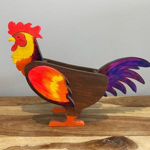 Blumenkasten Übertopf - Einfaches Dekupiersäge Muster, Tierkasten | Holzbearbeitungsplan für Haus & Garten | Hahn