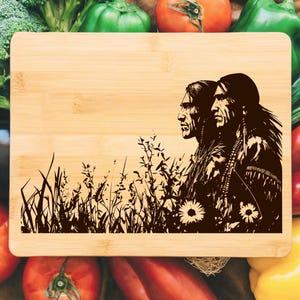 Lustige SVG Servierbrett | Laser graviertes Schneidebrett | Digitale Dateien für einzigartige Küche Decor | Indianer 04