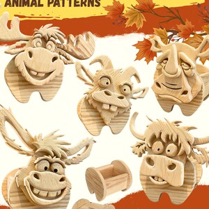 Wooden Animal Money Box | Planter Box | Digital Plans | Scroll Saw (PDF|SVG|DXF) image 2