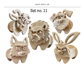 Animal Planter Box Digital Plans: 5 DIY Scroll Saw Patterns (PDF, SVG)