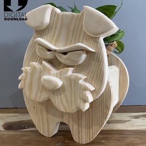 Scroll Saw Planter Box Pattern: DIY Dog & Animal Garden Ornament (PDF, SVG)