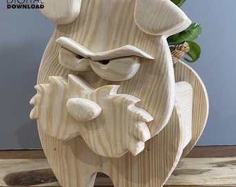 Scroll Saw Planter Box Pattern: DIY Dog & Animal Garden Ornament (PDF, SVG)