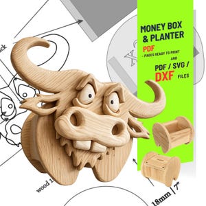 Träbearbetningsbuffel nr 3 design för unik hem- och trädgårdsdekoration | PDF | SVG | DXF | Rullsåg