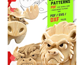 Animal Planter Box Plans: 20 Diy Scroll Saw Patterns (PDF , SVG , DXF ) set no. 1