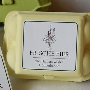 Etikett für 6er Eierkartons - mit Wunschtext