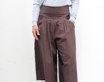 Pants, brown zip-kilot,  one of a kind sustainable homemade clothing