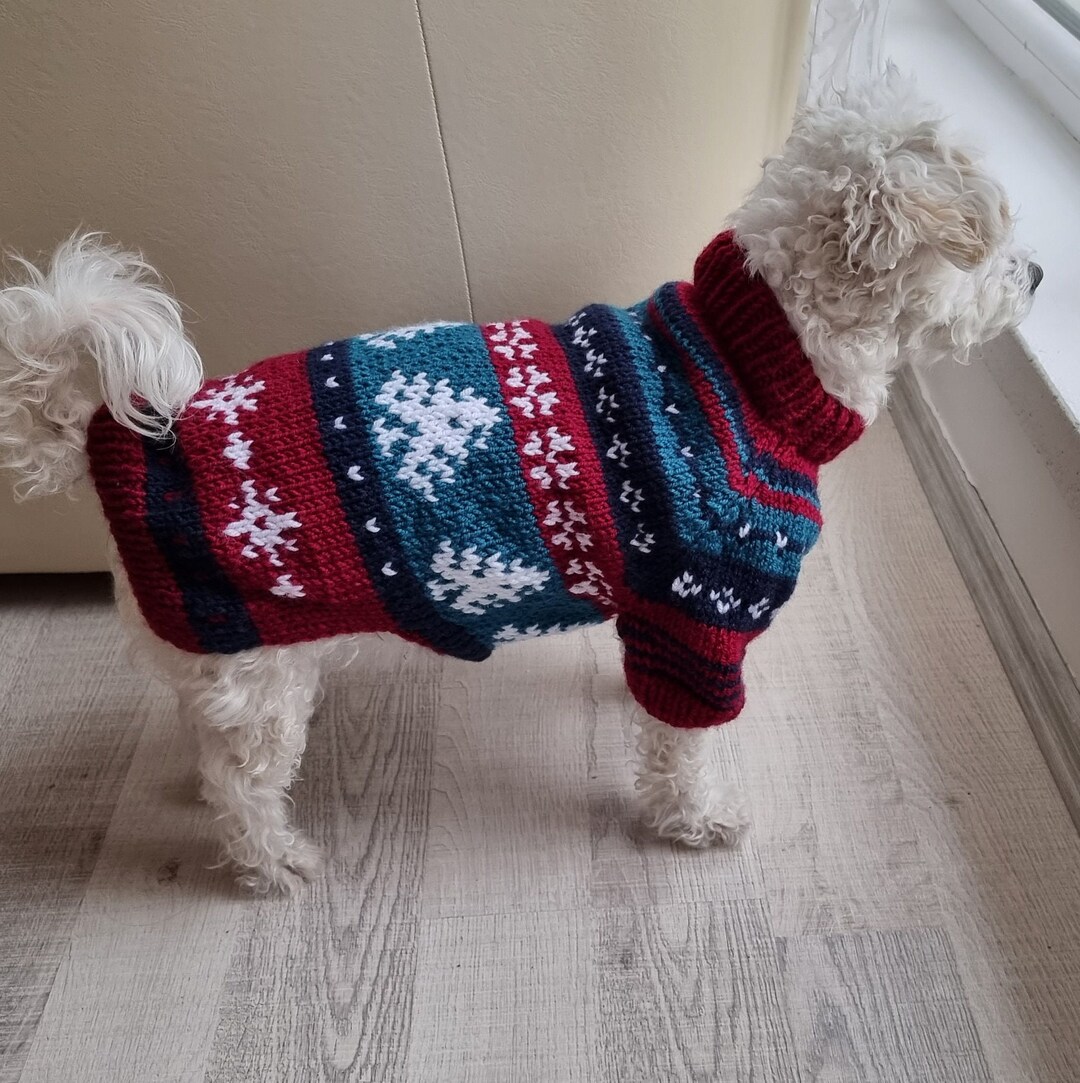 Knit Dog Sweater / Fair Isle Dog Sweater / Hand Knit Norwegian Dog