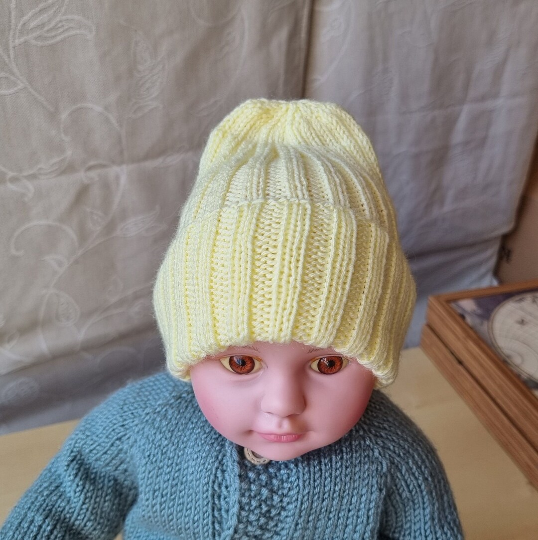 Rib Knit Hat for Baby / Knit Newborn Hat / Baby Knit Beanie / Etsy