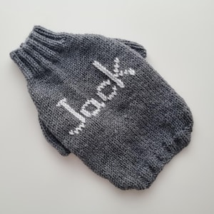 Knit dog sweater with name / Personalized dog sweater / Custom puppy sweater / Knit dog sweater /Knit pet clothes READY TO SHIP 10&#39;&#39; (25 cm)