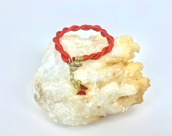 Bracciale farfalla rossa, braccialetto di Natale, braccialetto fatto a mano, braccialetto regolabile, gioielli a farfalla, regalo di braccialetto, regalo di compleanno, gioielli
