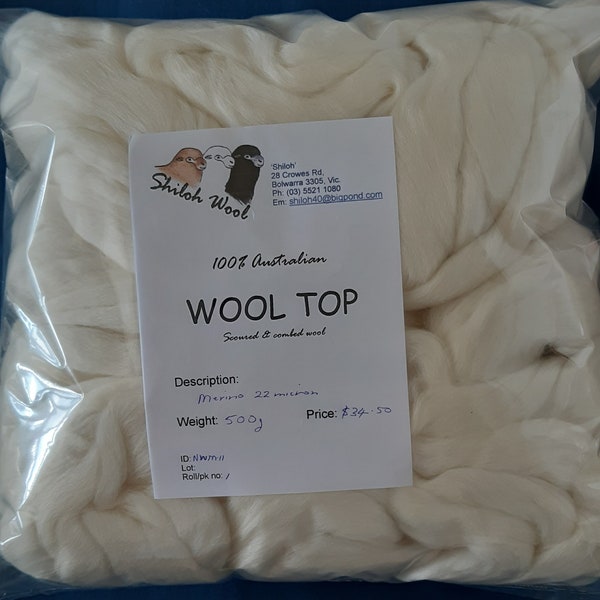 Merino top (roving) - 22 micron