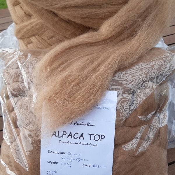 Tapa/roving de alpaca caramelo