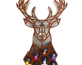 90cm Teakwood Wine Display Wall Rack / Wine Bottle Display Rack, Havenwood Deer Wine Storage. Wooden Wall Wine Rack