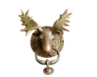 Deer Statue Door Knocker, Solid Brass Door Decor, Gazelle Statue Home Decor, Front Door Ornaments, Interior Idea front door decoration