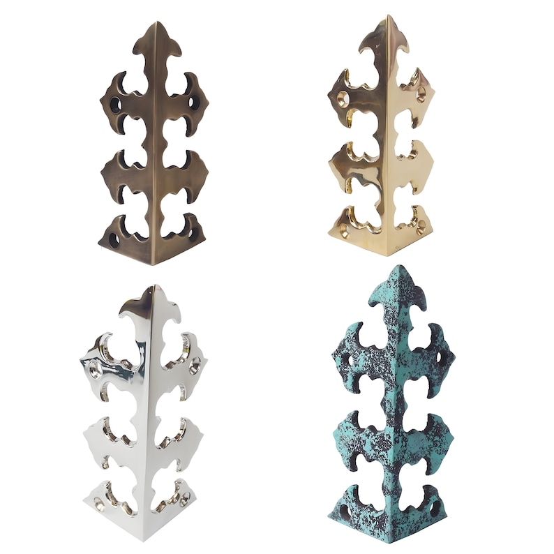 SET of Solid Brass Corner Protector Brass Skiffers, Vintage ANCHOR Box ...